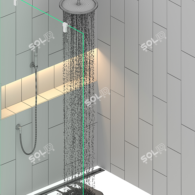 Wooden Shower Panel 3D model image 3