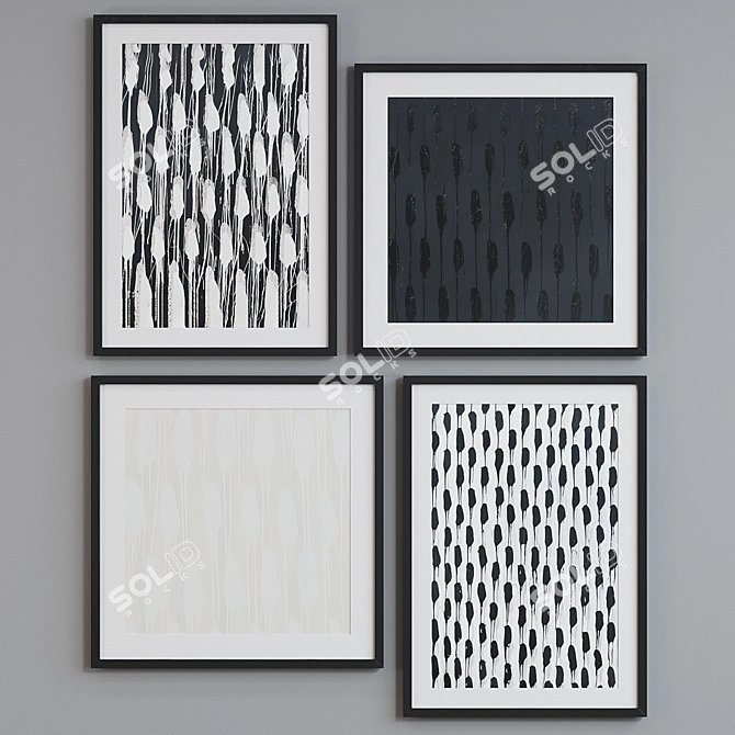 Modern Abstract Picture Frame Set 3D model image 2