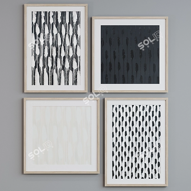 Modern Abstract Picture Frame Set 3D model image 3