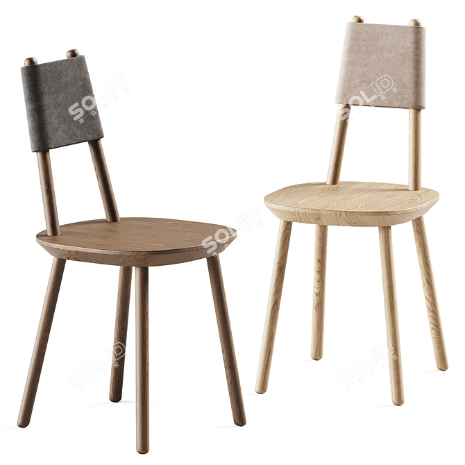 Naïve Wood Chair: Modern Elegance 3D model image 1