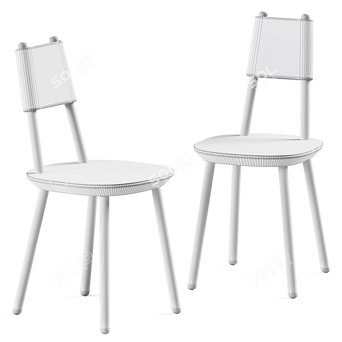 Naïve Wood Chair: Modern Elegance 3D model image 2