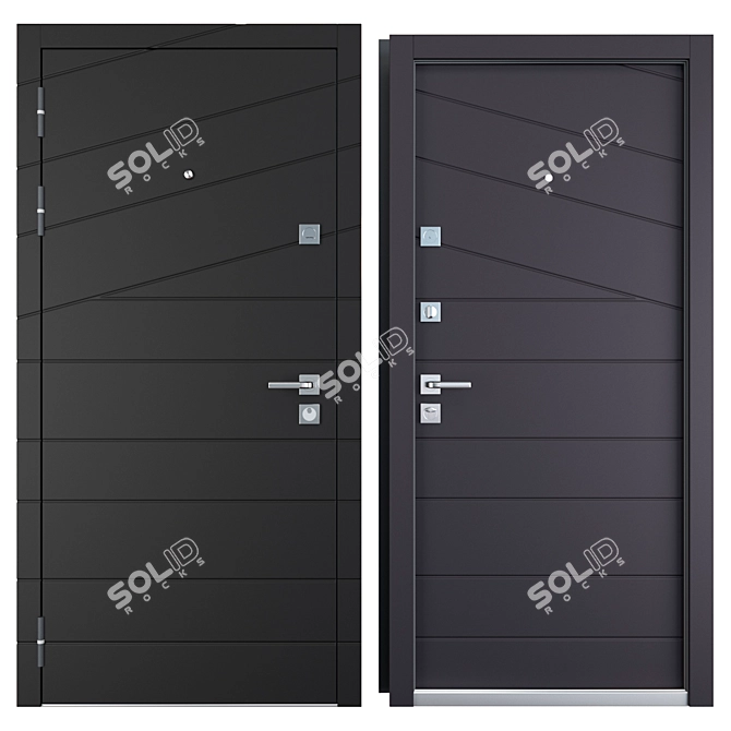 Armada Favorit: Premium Metal Entrance Door 3D model image 3