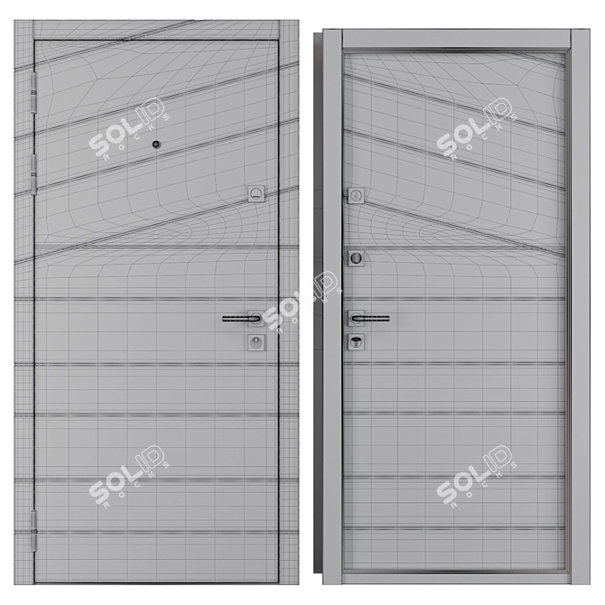 Armada Favorit: Premium Metal Entrance Door 3D model image 4