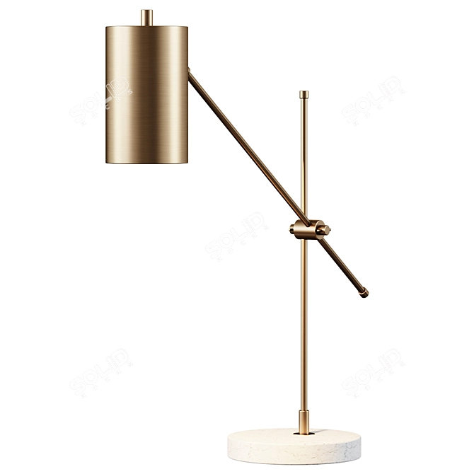 Vintage Adjustable Task Lamp 3D model image 1