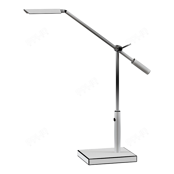 Brass LED Desk Lamp: Adjustable Work Lamp 3D model image 2