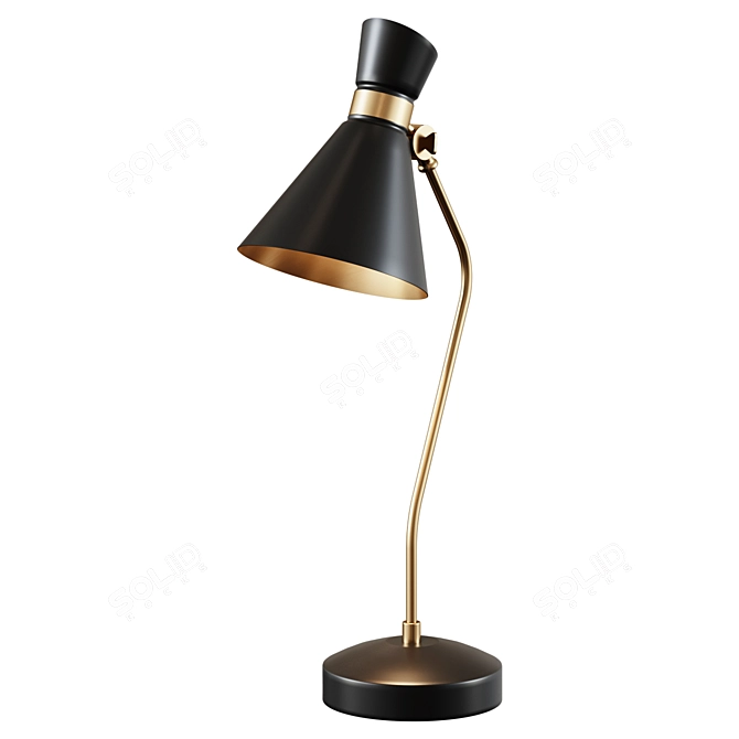 Elegant Sinuous Desk Lamp 3D model image 1