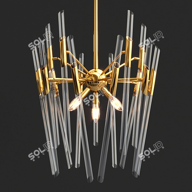 Elegant Grenada Gold Chandelier 3D model image 1