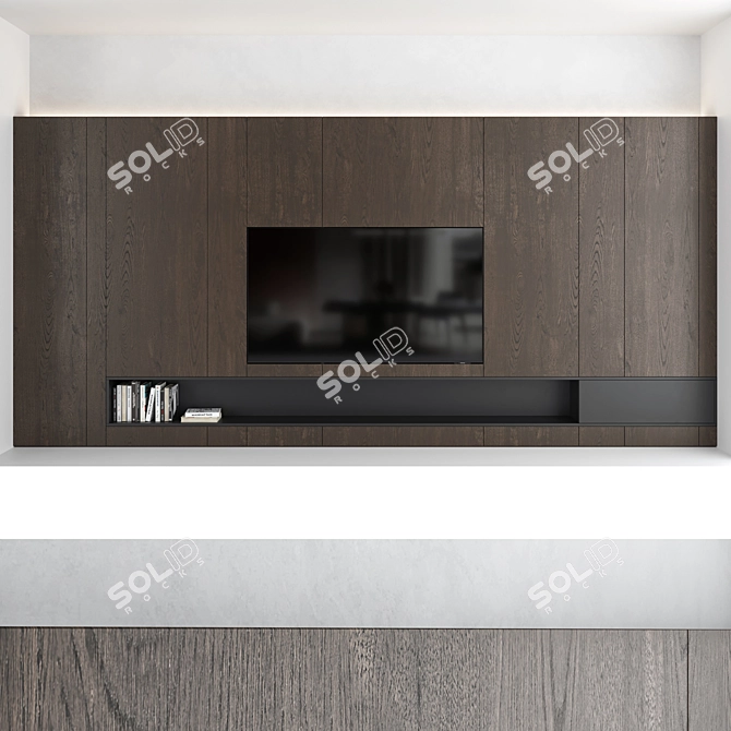 TV Wall Set: Modern Design, 75" Samsung Crystal UHD 4K 3D model image 3