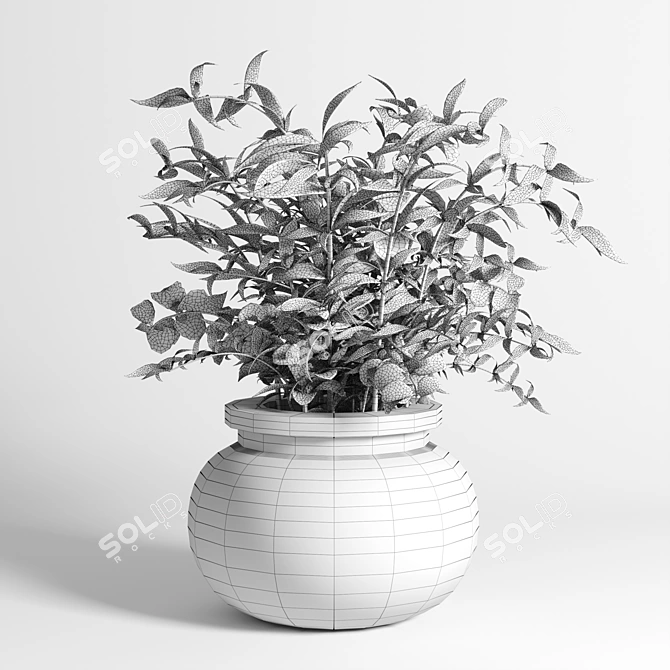 Olive Bouquet 15 - Glass Vase 3D model image 3