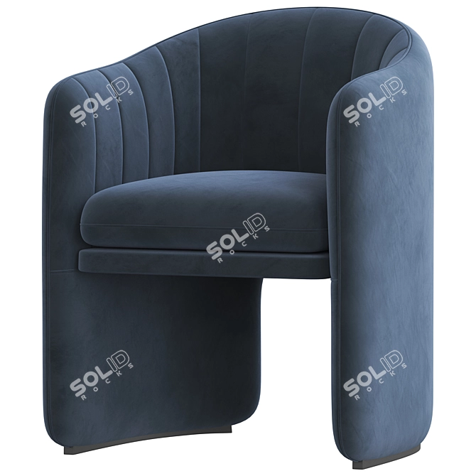 Elegant Loafer Dining Chair 3D model image 3