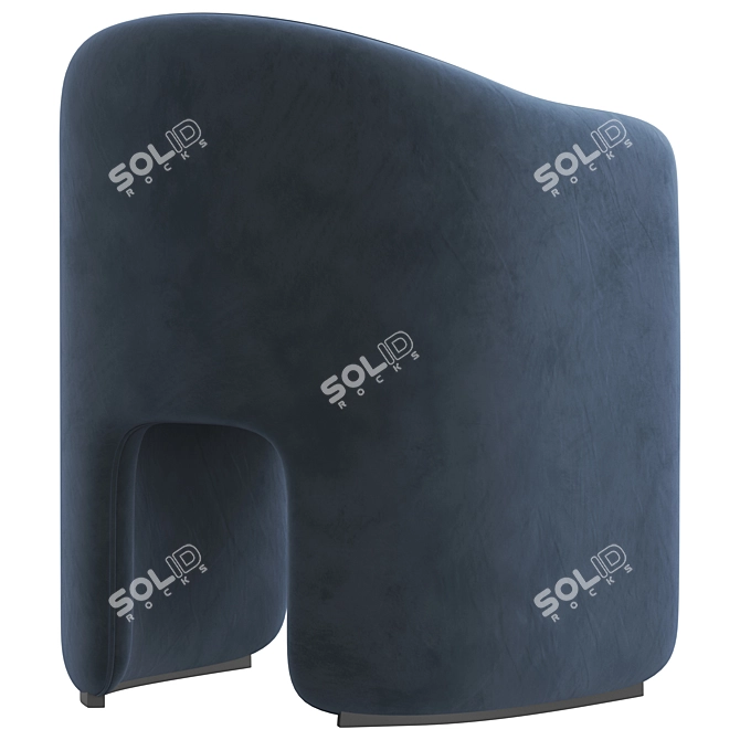 Elegant Loafer Dining Chair 3D model image 5