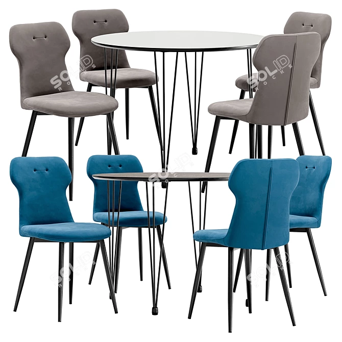 Robocop Solution: Stylish Dining Chair & Table 3D model image 1