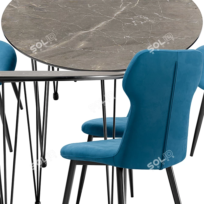 Robocop Solution: Stylish Dining Chair & Table 3D model image 3