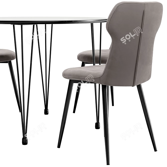 Robocop Solution: Stylish Dining Chair & Table 3D model image 4