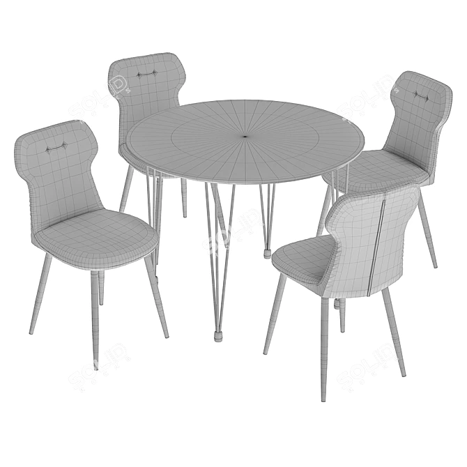 Robocop Solution: Stylish Dining Chair & Table 3D model image 6