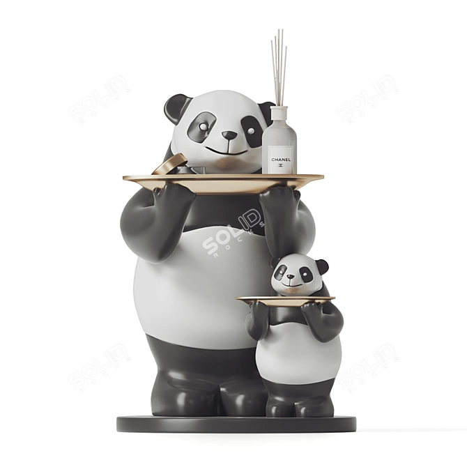 Adorable Panda Figurine for 3D Modeling 3D model image 1