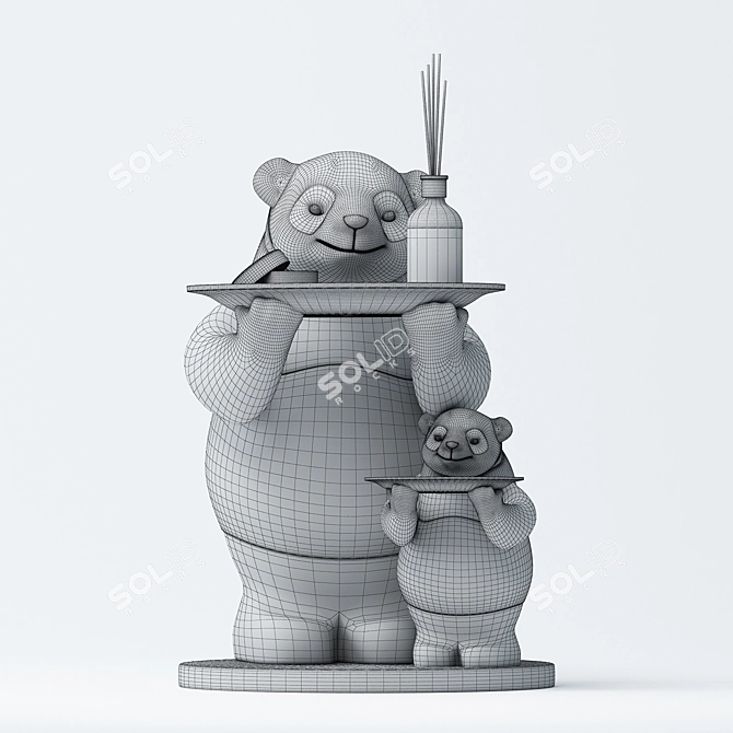 Adorable Panda Figurine for 3D Modeling 3D model image 2