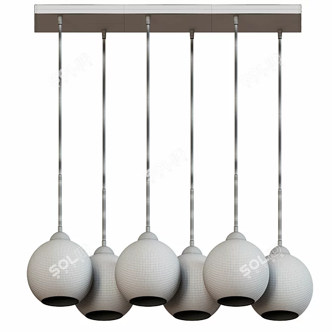 Chrome Multi Light Pendant - Sleek and Stylish 3D model image 2