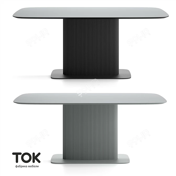 Velvet Flanged Table: Innovative Materials, Stylish Design 3D model image 1