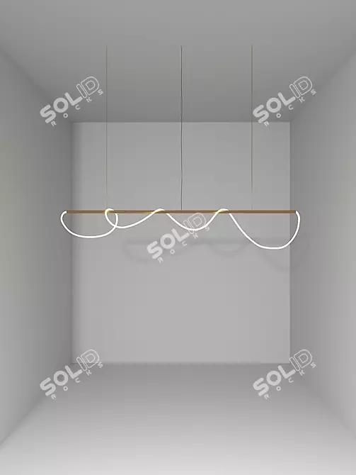 Sleek Wave Lamp 3D model image 1