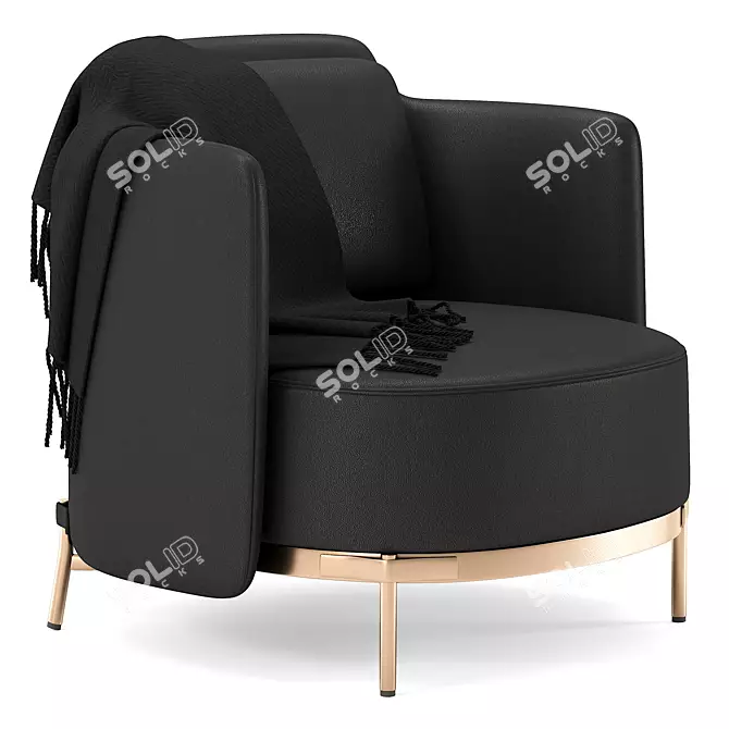 Sleek Minotti Tape Armchair 3D model image 2