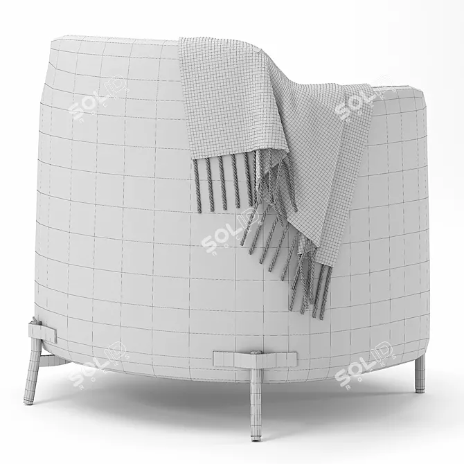 Sleek Minotti Tape Armchair 3D model image 5