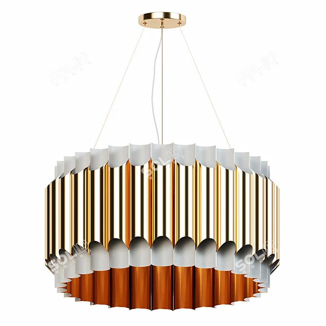 Bauhaus 32-Light Chandelier for Bars & Restaurants 3D model image 1