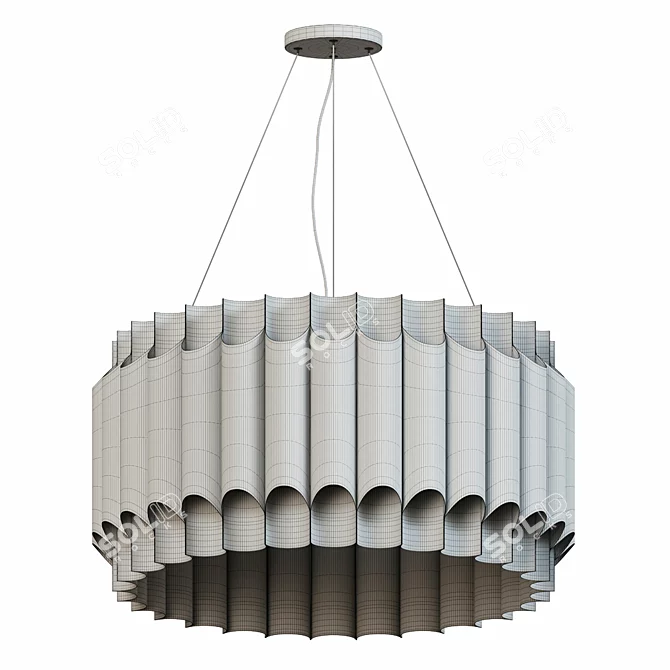 Bauhaus 32-Light Chandelier for Bars & Restaurants 3D model image 2