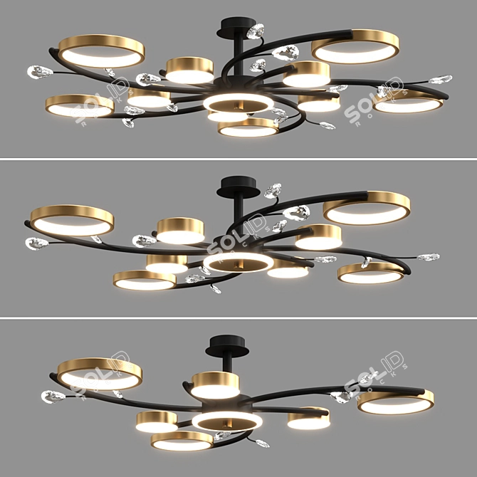 Elegant Crystal 8-Light Chandelier 3D model image 1