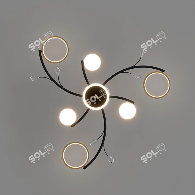 Elegant Crystal 8-Light Chandelier 3D model image 5