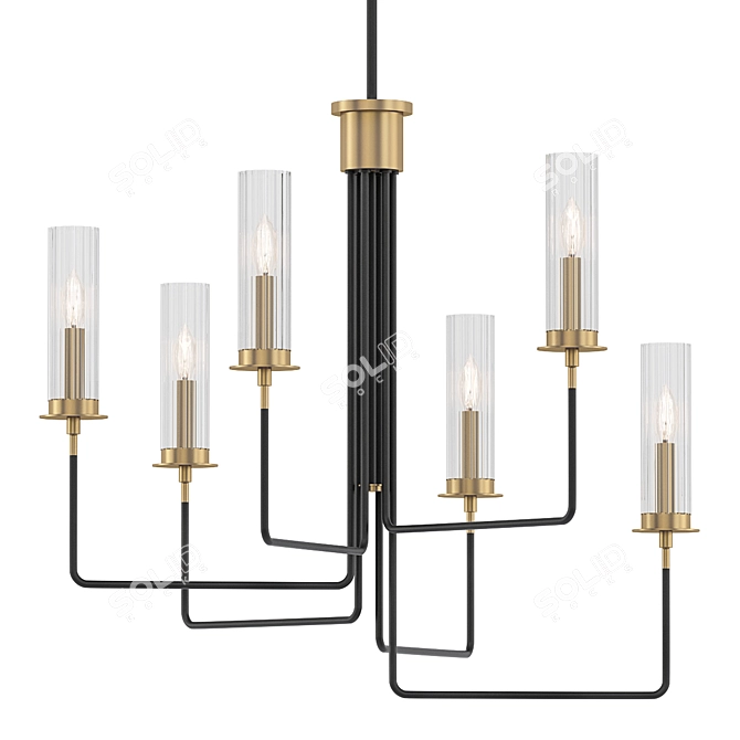 Graphite Rainey 6-Light Chandelier 3D model image 1