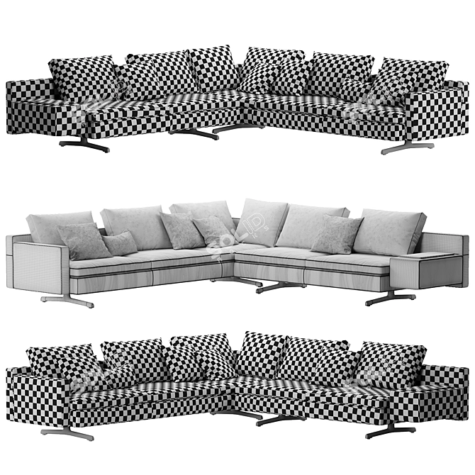 Jean-Marie Massaud Modern Sofa 3D model image 2