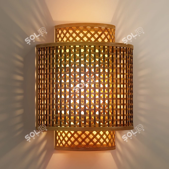 Natural Bamboo Lampshade, Haya 3D model image 3