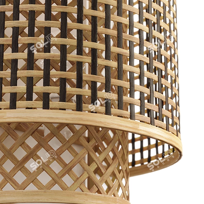 Natural Bamboo Lampshade, Haya 3D model image 4