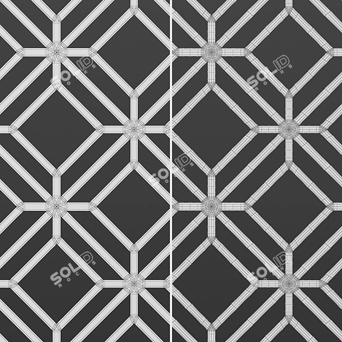 Decorative Square Panels Set 3D model image 7