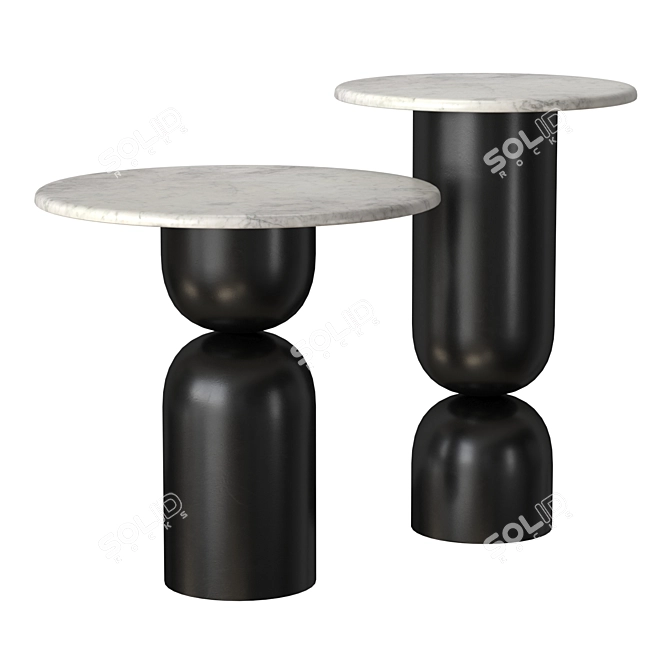 Contemporary Babel Nesting Side Tables: Sleek and Stylish 3D model image 2