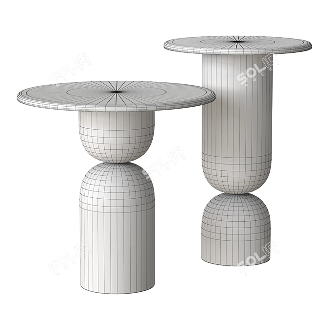 Contemporary Babel Nesting Side Tables: Sleek and Stylish 3D model image 3