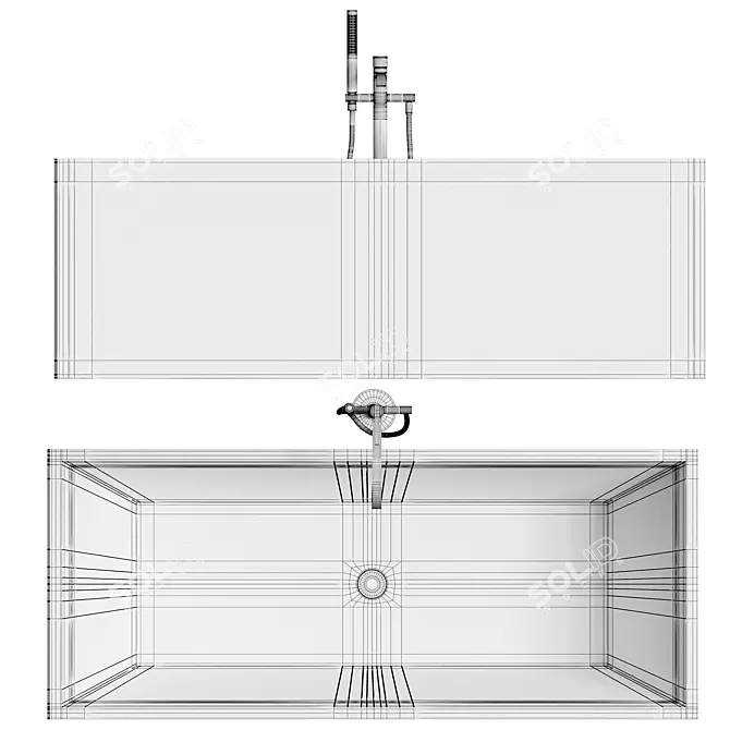 Pool: Sleek and Ergonomic Corian Bathtub 3D model image 4