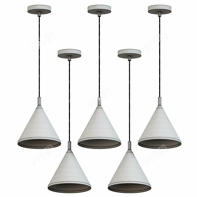 Vintage Cement Pendant Lights: Industrial Nordic Loft Decor 3D model image 2