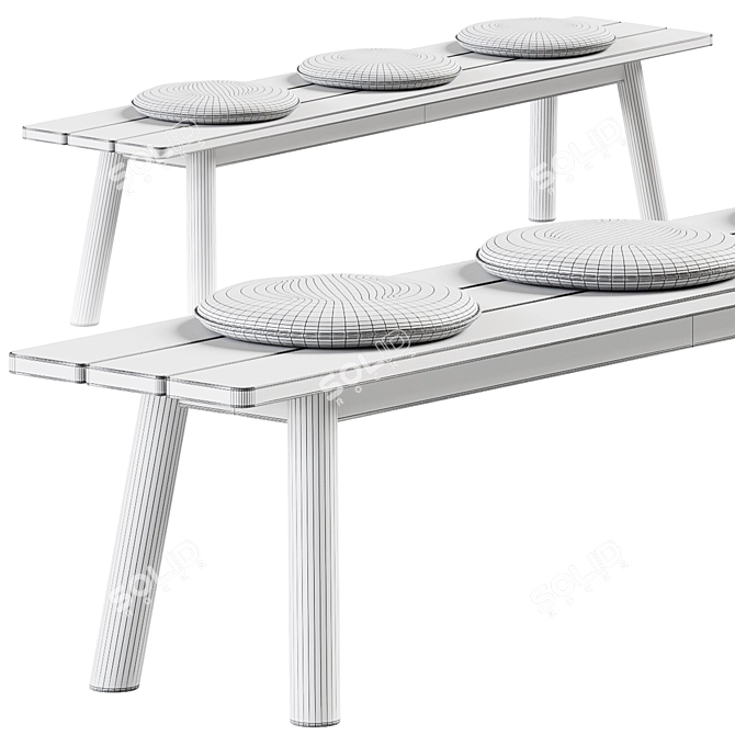 B&B Italia Bull Bench: Sleek & Stylish Seating 3D model image 2