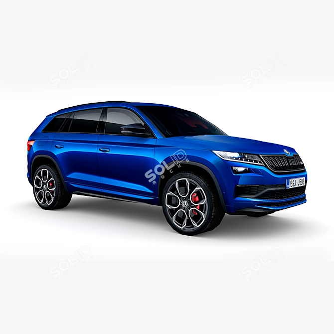 Sleek Skoda Kodiaq RS 2019: High-quality Low Poly Model 3D model image 3