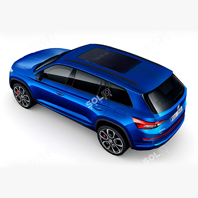 Sleek Skoda Kodiaq RS 2019: High-quality Low Poly Model 3D model image 4