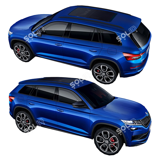 Sleek Skoda Kodiaq RS 2019: High-quality Low Poly Model 3D model image 7