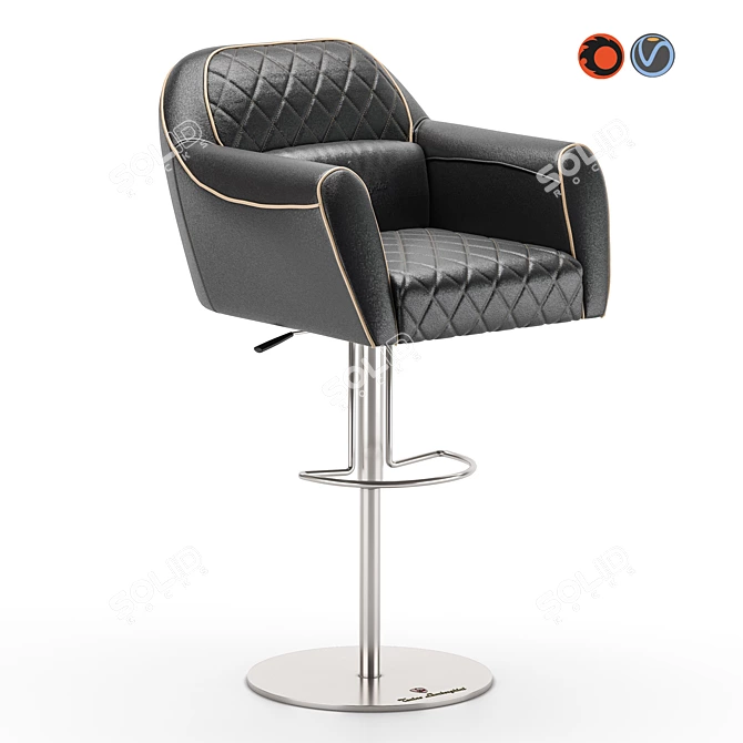 Imola Bar Chair: Luxury Design by Tonino Lamborghini 3D model image 1