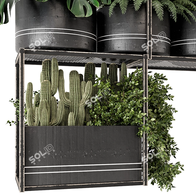 Metal Box Hanging Plants - Set 460 3D model image 4