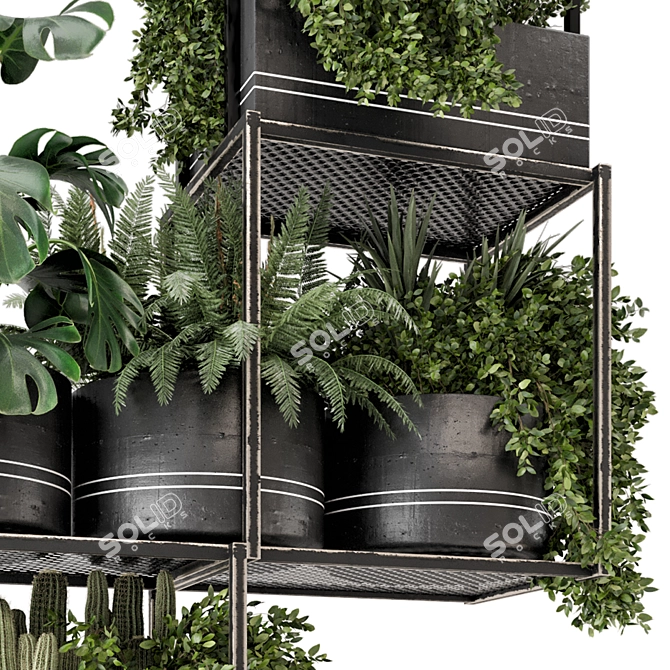 Metal Box Hanging Plants - Set 460 3D model image 5
