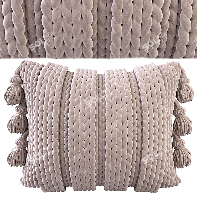 Cozy Knit Pillows 3D model image 1