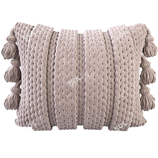 Cozy Knit Pillows 3D model image 2