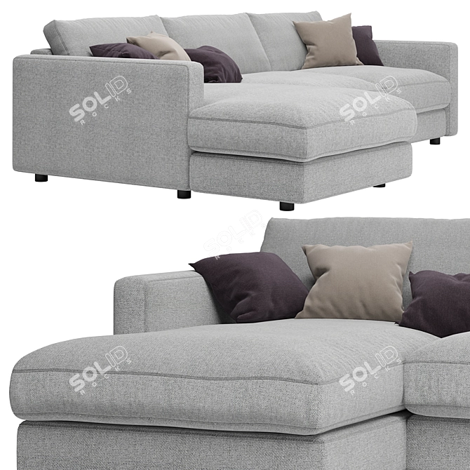 Arni Grey Corner Sofa: Stylish and Comfortable Design 3D model image 1