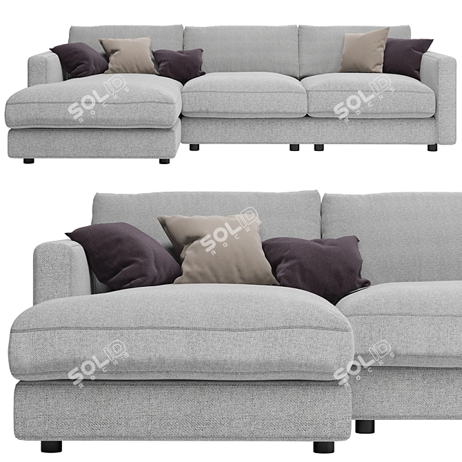 Arni Grey Corner Sofa: Stylish and Comfortable Design 3D model image 2